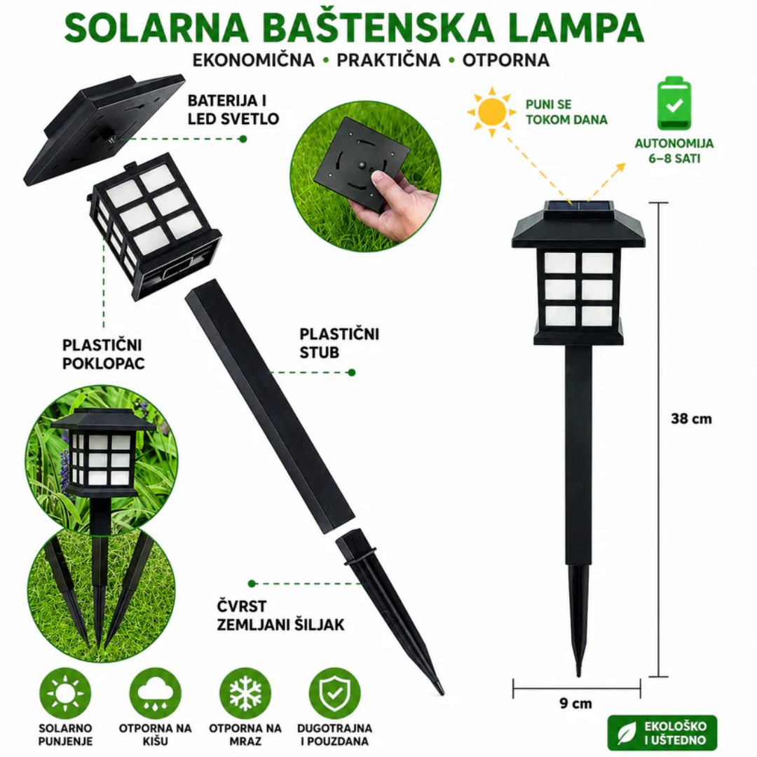 Solarni fenjeri za dvorište 6 komada